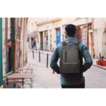 RE-BOSTON. Mochila para computador portátil em Nylon reciclado 2Tone impermeável com compartimento em 210D poliéster reciclado - Image 4