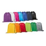 CARNABY. Saco tipo mochila em 210D com cordões em preto - Image 2