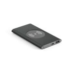 CASSINI. Power bank 4'000 mAh com carregador wireless 5W em alumínio reciclado (100% rAL)