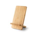 LANGE. Suporte para smartphone com carregador rápido wireless 15W em bambu