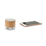 GLASHOW. Coluna de som portátil em bambu com microfone - Image 6
