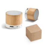 GLASHOW. Coluna de som portátil em bambu com microfone - Image 2