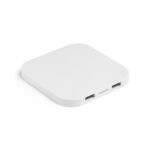 CAROLINE. Carregador wireless super rápido 15W com HUB 2 portas USB-A em ABS reciclado (100% rABS) - Image 3