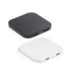 CAROLINE. Carregador wireless super rápido 15W com HUB 2 portas USB-A em ABS reciclado (100% rABS) - Image 2