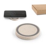 CUVIER. Carregador wireless super rápido 5W em ABS e fibra de palha - Image 2