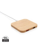 Carregador sem fio de bambu de 5 W com USB