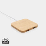 Carregador sem fio de bambu de 10 W com USB