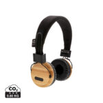 Fones de ouvido sem fio de bambu