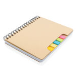 Caderno espiral A5 Kraft com notas adesivas - Image 3