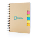 Caderno espiral A5 Kraft com notas adesivas - Image 9