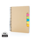 Caderno espiral A5 Kraft com notas adesivas