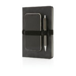 Caderno PU de capa dura A5 com suporte para telefone - Image 3