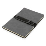 Caderno PU de capa dura A5 com suporte para telefone - Image 4