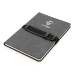 Caderno PU de capa dura A5 com suporte para telefone - Image 9
