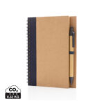 Caderno espiral Kraft com caneta