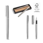ELLA. Conjunto de roller e esferográfica com corpo em aço inoxidável (53% rSS) com clipe - Image 2
