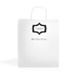 Saco papel kraft 90g/m2 28X32X10cm - branco WKraft06 - Image 2