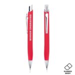 Esferográfica metálica, com acabamento de borracha Crome - Image 2