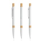 Esferográfica em alumínio reciclado, detalhes em bambu Bulu