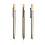 Esferográfica em PC dos oceanos translucido, detalhe em bambu OPC Translucid