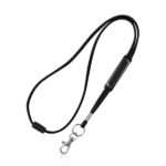 Lanyard tubular em poliéster com ajuste em PVC, fecho de segurança e mosquetão Ribbon