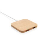 Carregador sem fio de bambu de 5 W com USB - Image 2
