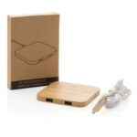 Carregador sem fio de bambu de 5 W com USB - Image 11