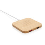 Carregador sem fio de bambu de 10 W com USB - Image 6