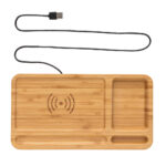 Organizador de mesa de bambu e carregador de 10W - Image 4
