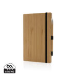 Conjunto de caderno e lápis infinito de bambu